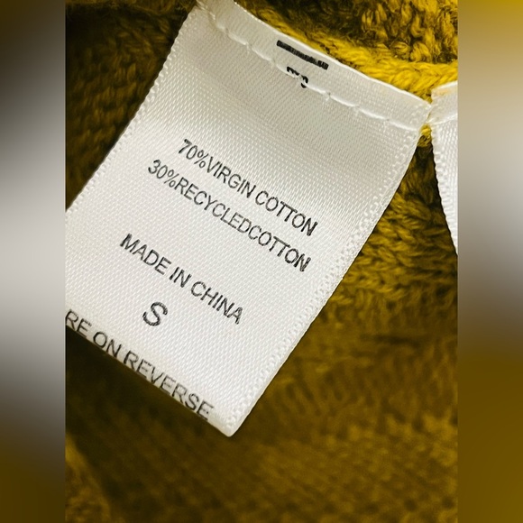 HAPPY NATURE BRAND MUSTARD PUFF SLEEVE SWEATER DRESS SIZE SMALL - Picture 8 of 11